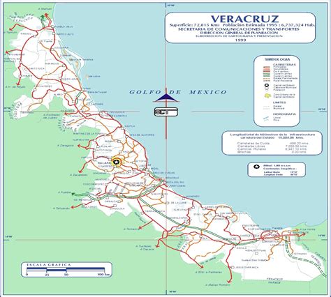 veracruz mexico map with roads